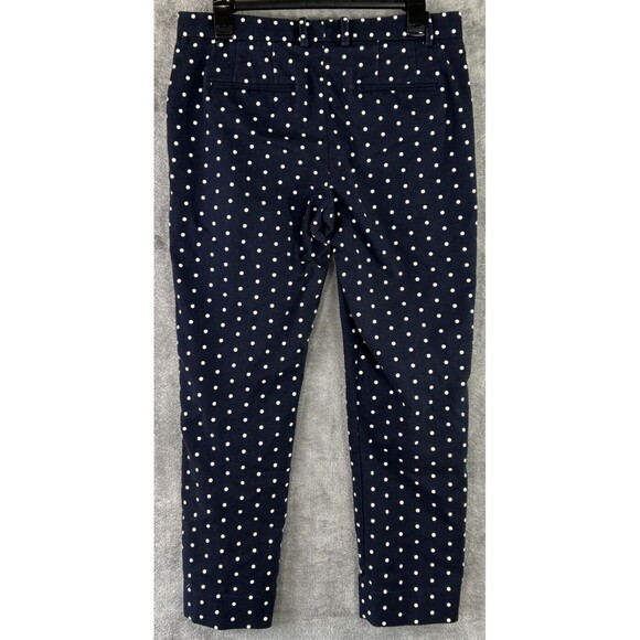 GAP Women's 06 R Flat Front Mid Rise Stretch Slim Crop Pants Navy Polka Dots - Picture 2 of 12